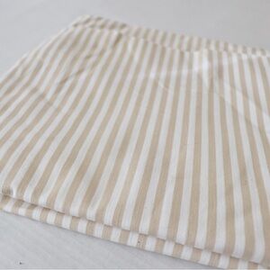 Tan and white stripe stretch twill bottomweight fabric, 2.5 yards